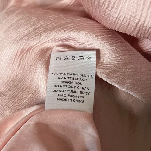 Veiled Collection New York Designer Maxi Dress Light Pink Crepe US Small - Picture 8 of 9